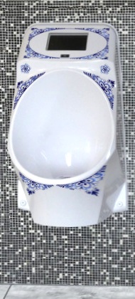 Impression waterless/waterfree urinal with Delfts Blauw print