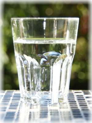 Drinking water in water glass